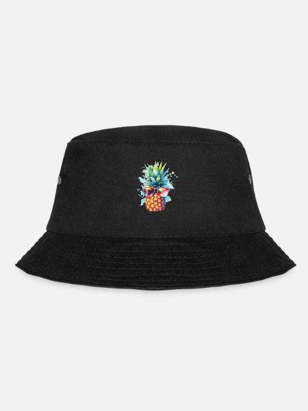 Ananas - Bucket Hat - Schwarz