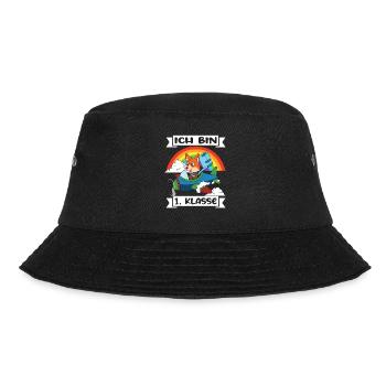 Ich Bin 1 Klasse Einschulung Schulanfang - Bucket Hat - Schwarz - Vorne - Lela (165cm)
