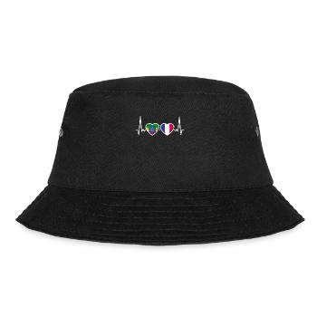 France Ethiopia Vintage Flag Heartbeat - Bucket Hat - black - Front - Lela (165cm)
