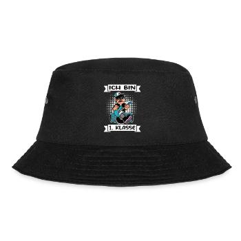Ich Bin 1 Klasse Einschulung Schulanfang - Bucket Hat - Schwarz - Vorne - Lela (165cm)