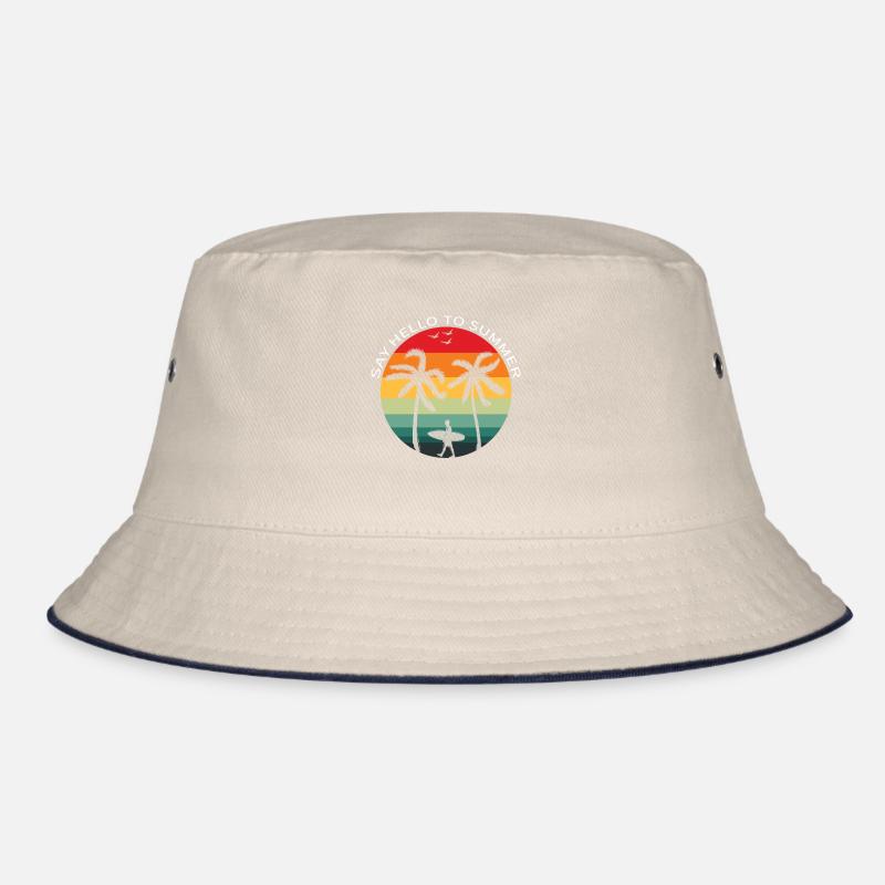 Surfing under palm trees Bucket Hat