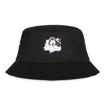 Sibirischer Schlittenhund Geschenk Wolken Husky - Bucket Hat - Schwarz - Vorne - Lela (165cm)