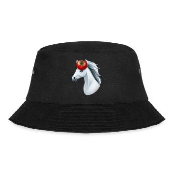 Horse's Head Tomato - Creative Horse & Vegetable Design - Bucket Hat - black - Front - Lela (165cm)
