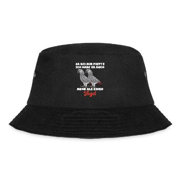 Graupapageien Ja, bei mir piept´s Vogelliebhaber - Bucket Hat - Schwarz - Vorne - Lela (165cm)