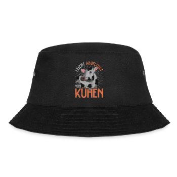 Leicht abgelenkt von Kühen Lustiges Geschenk Kuh - Bucket Hat - Schwarz - Vorne - Lela (165cm)