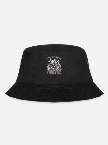 The Road Is Calling And I Must Go Women Biker - Bucket Hat - black