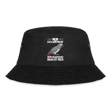 Vogelbesitz Mein Graupapagei braucht mich - Bucket Hat - Schwarz - Vorne - Lela (165cm)