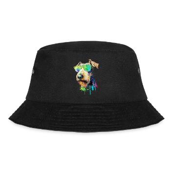 Welsh Terrier Airedale Terrier Wearing Sunglasses - Bucket Hat - black - Front - Lela (165cm)
