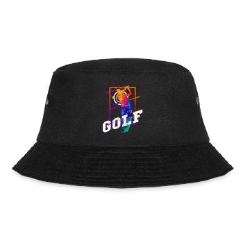 Golf Golfen Golfspieler Sport Hobby Club Vintage - Bucket Hat - Schwarz - Vorne - Lela (165cm)