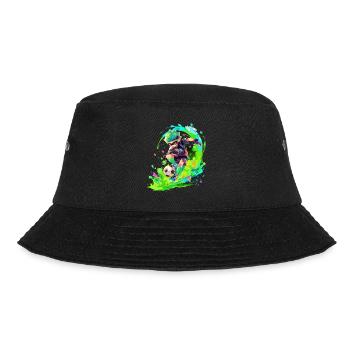 Cool street art gaming vibes with soccer player - Bucket Hat - black - Front - Lela (165cm)