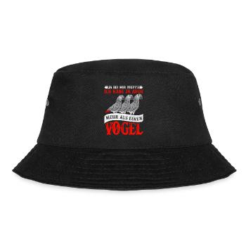 Grau Papagei Bei mir piept´s African Grey - Bucket Hat - Schwarz - Vorne - Lela (165cm)