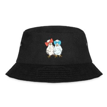 Hühner Seidenhuhn Hühnerrasse Huhn Seidenhühner - Bucket Hat - Schwarz - Vorne - Lela (165cm)