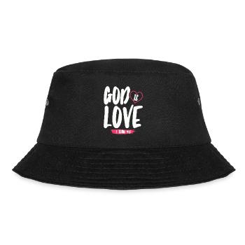 Gott Ist Liebe Christlicher Bibelvers Glaube - Bucket Hat - Schwarz - Vorne - Lela (165cm)