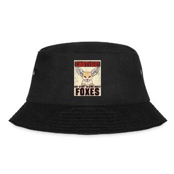 Fennek Fuchs Fennec Fox Wüstenfuchs - Bucket Hat - Schwarz - Vorne - Lela (165cm)