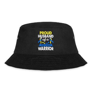 Husband of the Down syndrome warrior. Blue Ribbon - Bucket Hat - black - Front - Lela (165cm)