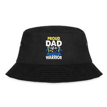 Father of Down Syndrome Warrior Consciousness Yellow - Bucket Hat - black - Front - Lela (165cm)