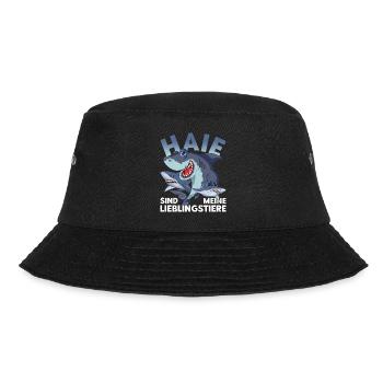 Tierliebhaber Meerestier Lustiges Geschenk Hai - Bucket Hat - Schwarz - Vorne - Lela (165cm)