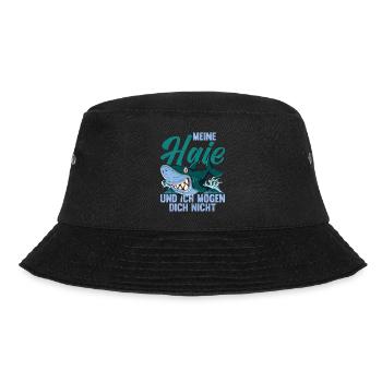 Meine Haie und ich mögen dich nicht Lustiges Hai - Bucket Hat - Schwarz - Vorne - Lela (165cm)