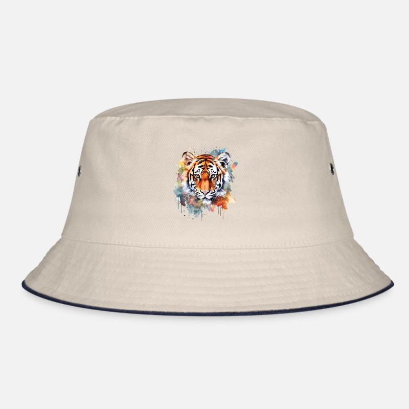 Cute tiger watercolor art Bucket Hat