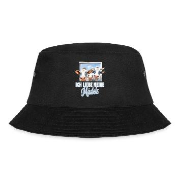 Ich liebe meine Mädels, Kuh, Kühe - Bucket Hat - Schwarz - Vorne - Lela (165cm)