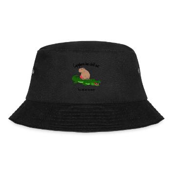 Capybara rests gift for fans of capybara - Bucket Hat - black - Front - Lela (165cm)