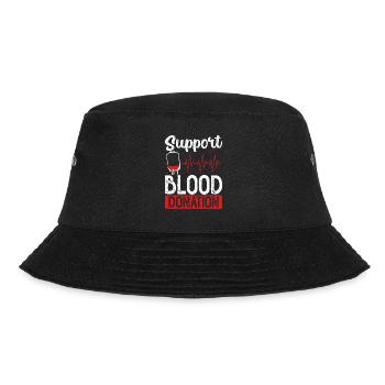 Unterstützung Blutspende - Bucket Hat - Schwarz - Vorne - Lela (165cm)