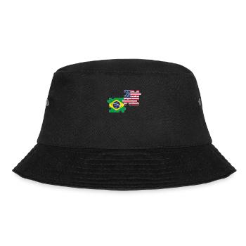 Brasilien USA Flagge Brasilianisch - Bucket Hat - Schwarz - Vorne - Lela (165cm)