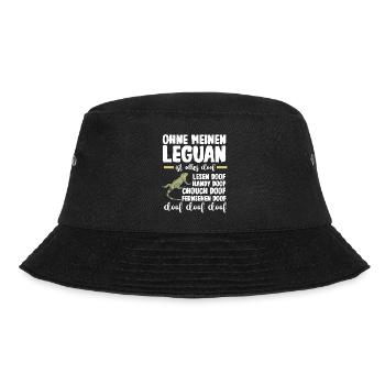 Ohne meinen Leguan ist alles doof - Bucket Hat - Schwarz - Vorne - Lela (165cm)