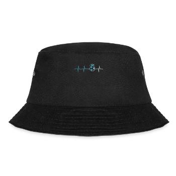 Herzschlag Fußball Puls Fußballer Geschenk - Bucket Hat - Schwarz - Vorne - Lela (165cm)