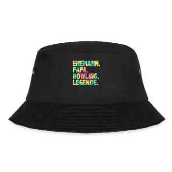Ehemann Papa Bowling Legende Bowling Shirt - Bucket Hat - Schwarz - Vorne - Lela (165cm)