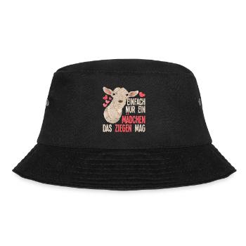 Einfach nur ein Mädchen das Ziegen mag Tier Ziege - Bucket Hat - Schwarz - Vorne - Lela (165cm)