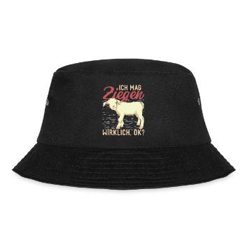 Tierliebhaber Bauernhof Tier Bauer Geschenk Ziege - Bucket Hat - Schwarz - Vorne - Lela (165cm)