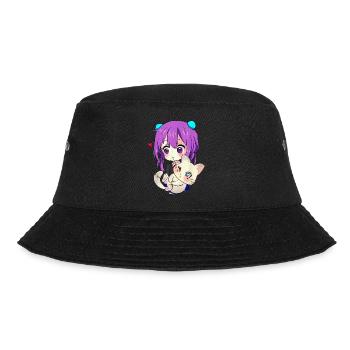 Anime und Katzen Liebhaber für n Manga kawaii Grafik - Bucket Hat - Schwarz - Vorne - Lela (165cm)