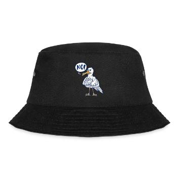 Möwen NÖ! Plattdeutscher Vogelliebhaber Shirt - Bucket Hat - Schwarz - Vorne - Lela (165cm)