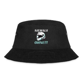 Niemals Ohne Motorradhelm Helm Sicherheit - Bucket Hat - Schwarz - Vorne - Lela (165cm)