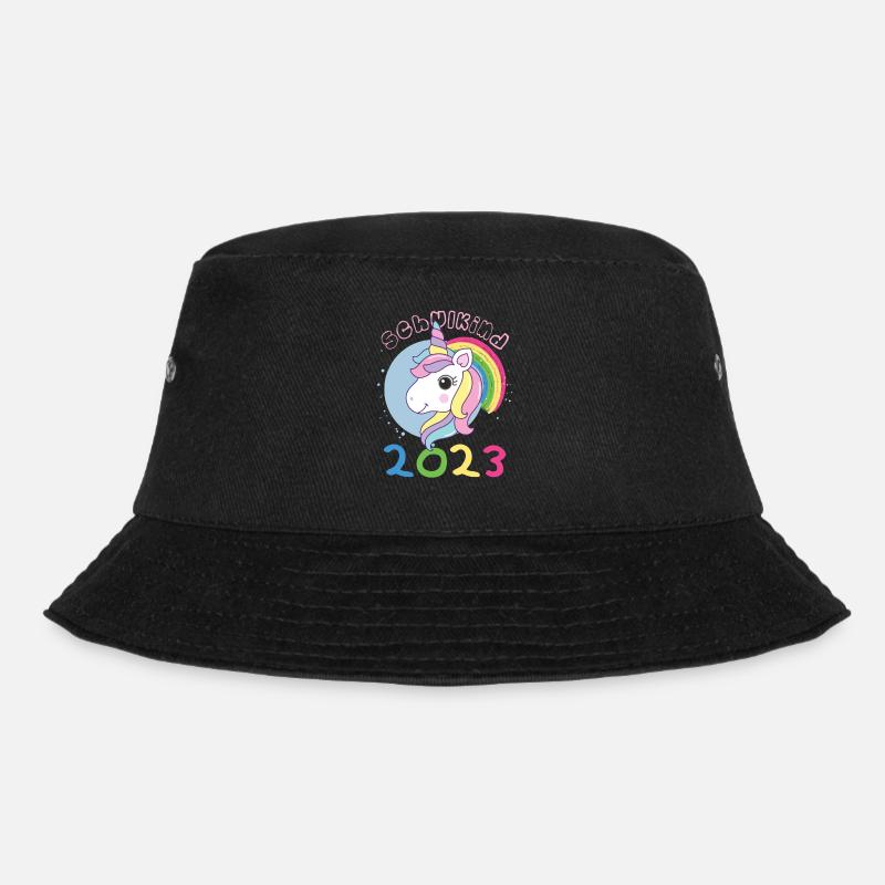 Einhorn Einschulung Schulanfang Schultüte - Bucket Hat - Schwarz
