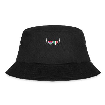 Gambia Italy heartbeat flag Gambian - Bucket Hat - black - Front - Lela (165cm)