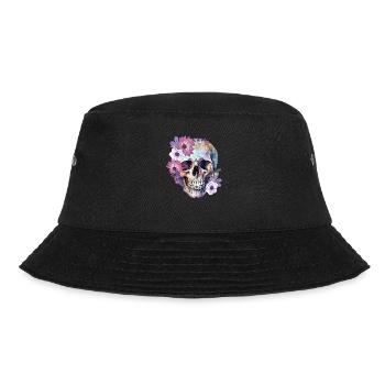 Floral Skull Halloween Butterfly Flowers - Bucket Hat - black - Front - Lela (165cm)