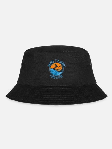 Born to surf forced to work - Surfing Lover Tee - Bucket Hat - Schwarz