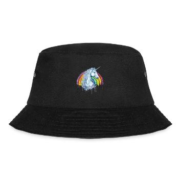 Magisches Aquarell Regenbogen Einhorn - Bucket Hat - Schwarz - Vorne - Lela (165cm)