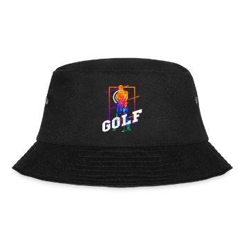 Golf Golfen Golfspieler Sport Hobby Club Vintage - Bucket Hat - Schwarz - Vorne - Lela (165cm)