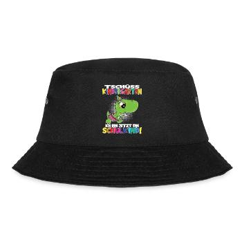 Tschüss Kindergarten Ich Bin Jetzt Ein Schulkind! - Bucket Hat - Schwarz - Vorne - Lela (165cm)
