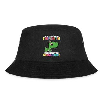 Tschüss Kindergarten Ich Bin Jetzt Ein Schulkind! - Bucket Hat - Schwarz - Vorne - Lela (165cm)