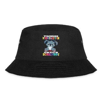 Tschüss Kindergarten Ich Bin Jetzt Ein Schulkind! - Bucket Hat - Schwarz - Vorne - Lela (165cm)