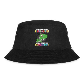 Tschüss Kindergarten Ich Bin Jetzt Ein Schulkind! - Bucket Hat - Schwarz - Vorne - Lela (165cm)