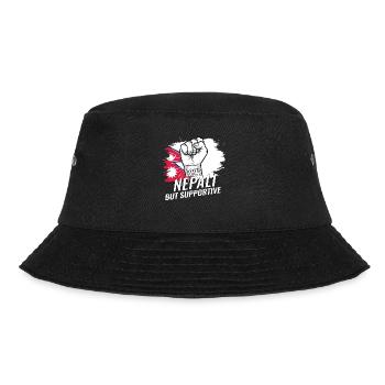 Not Nepali But Supportive Nepal Flag Country - Bucket Hat - black - Front - Lela (165cm)