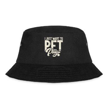 Pug Gifts for Pug Lovers - Bucket Hat - Schwarz - Vorne - Lela (165cm)