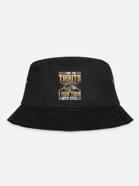 Funny Fishing Men Women - Bucket Hat - Schwarz