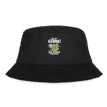 Das Ist Gerda Wir Joggen Gemeinsam - Fitness - Bucket Hat - Schwarz - Vorne - Lela (165cm)