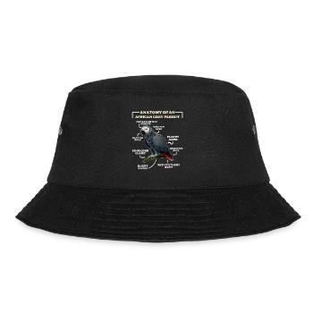 Grau Papagei Anatomy of an African Grey Parrot - Bucket Hat - Schwarz - Vorne - Lela (165cm)